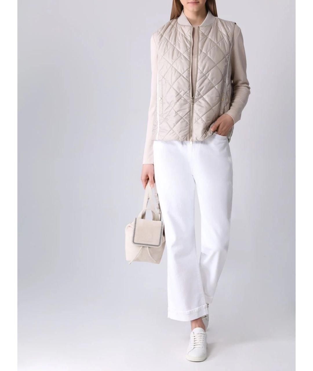 LORENA ANTONIAZZI Бежевый полиэстеровый жилет, фото 5
