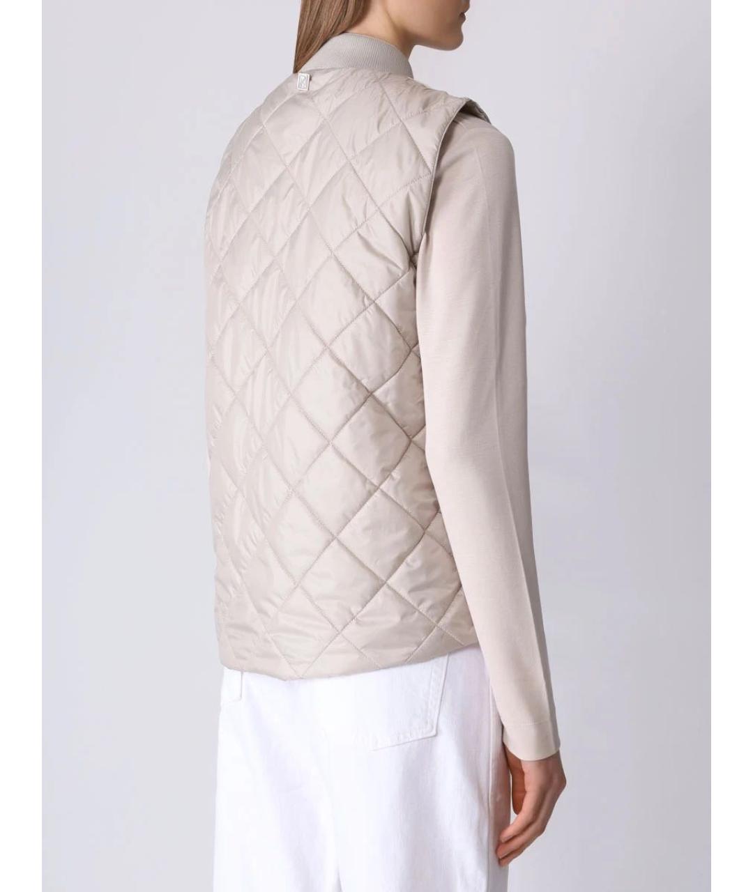 LORENA ANTONIAZZI Бежевый полиэстеровый жилет, фото 6