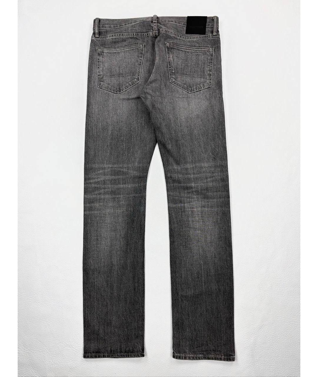 TOM FORD Серые хлопковые прямые джинсы, фото 2
