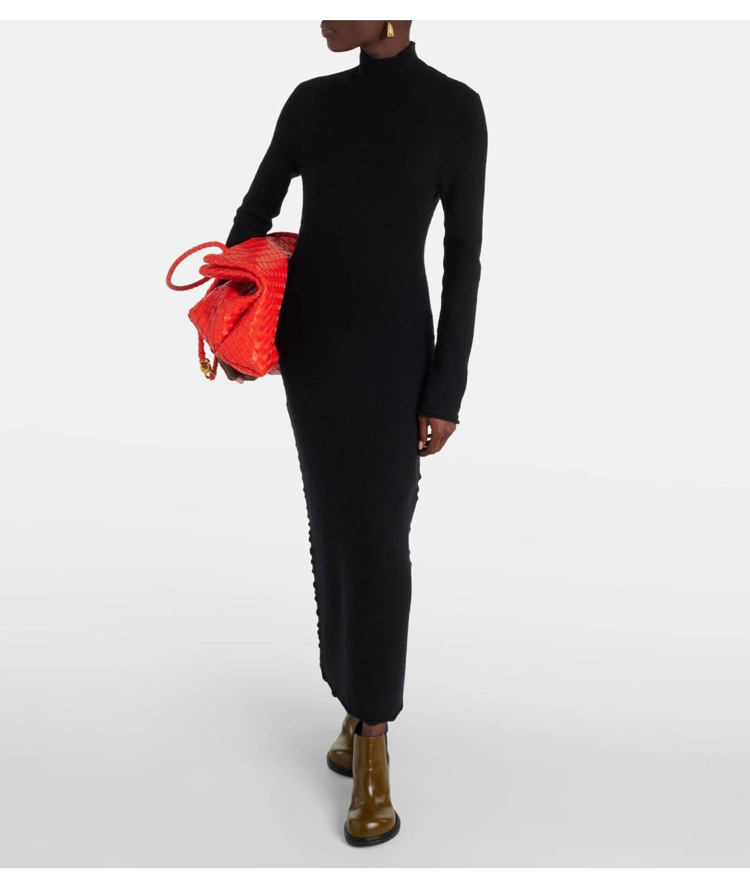 BOTTEGA VENETA Черное шерстяное коктейльное платье, фото 2