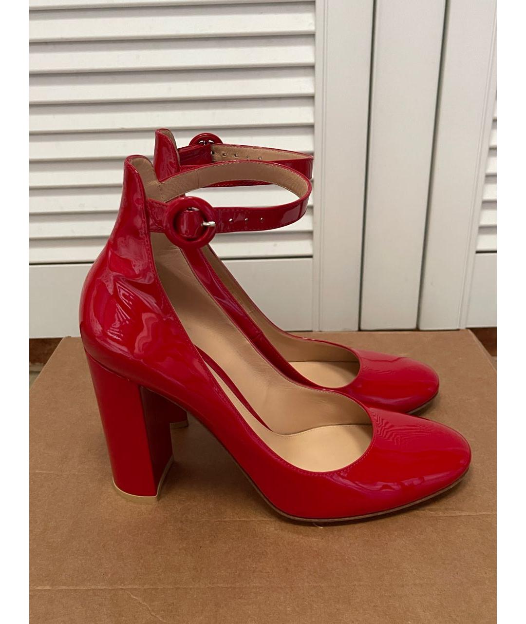 GIANVITO ROSSI Красные туфли из лакированной кожи, фото 6