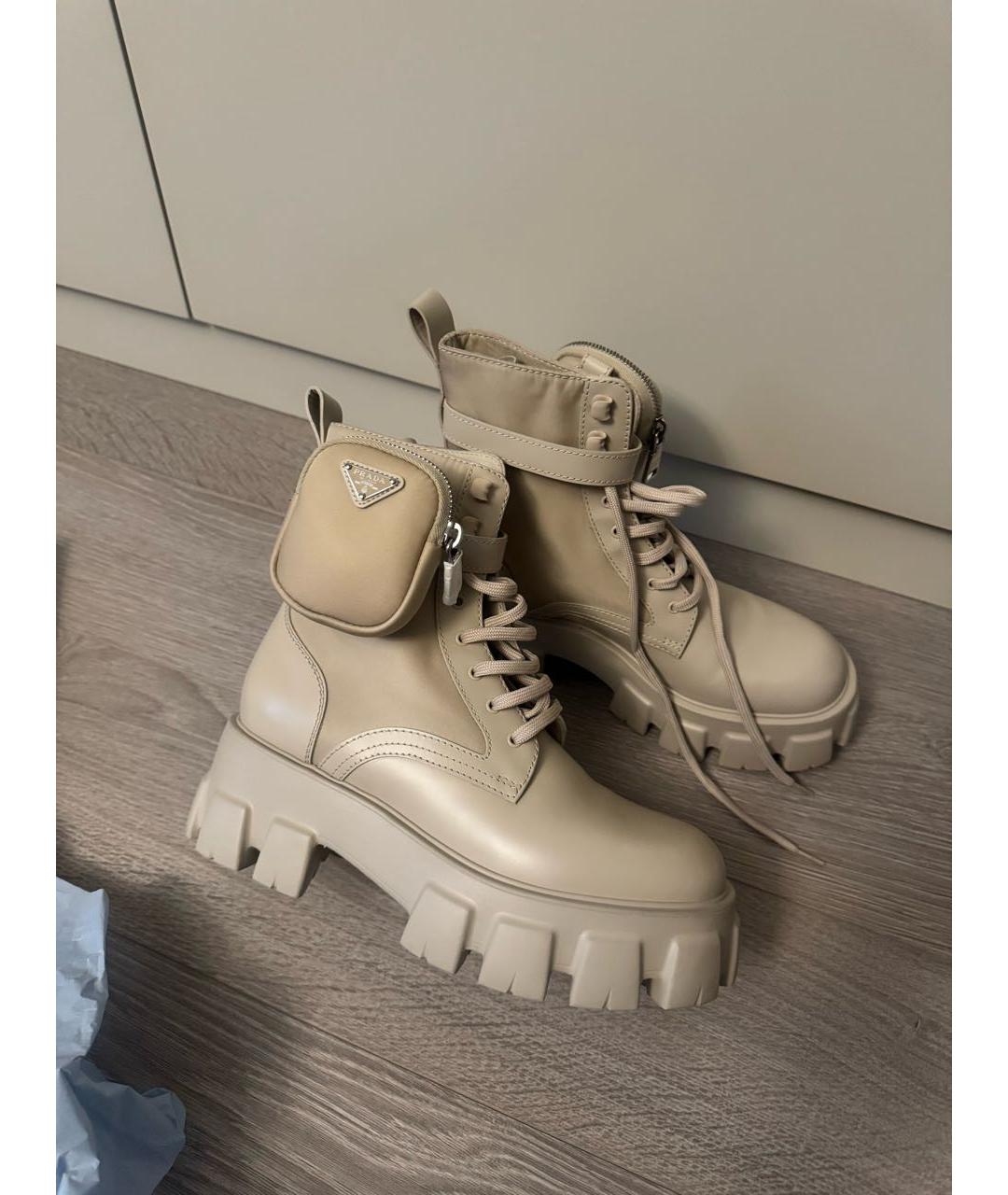PRADA Бежевые ботинки, фото 6