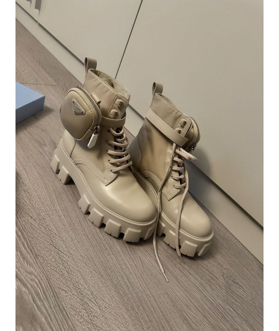 PRADA Бежевые ботинки, фото 3
