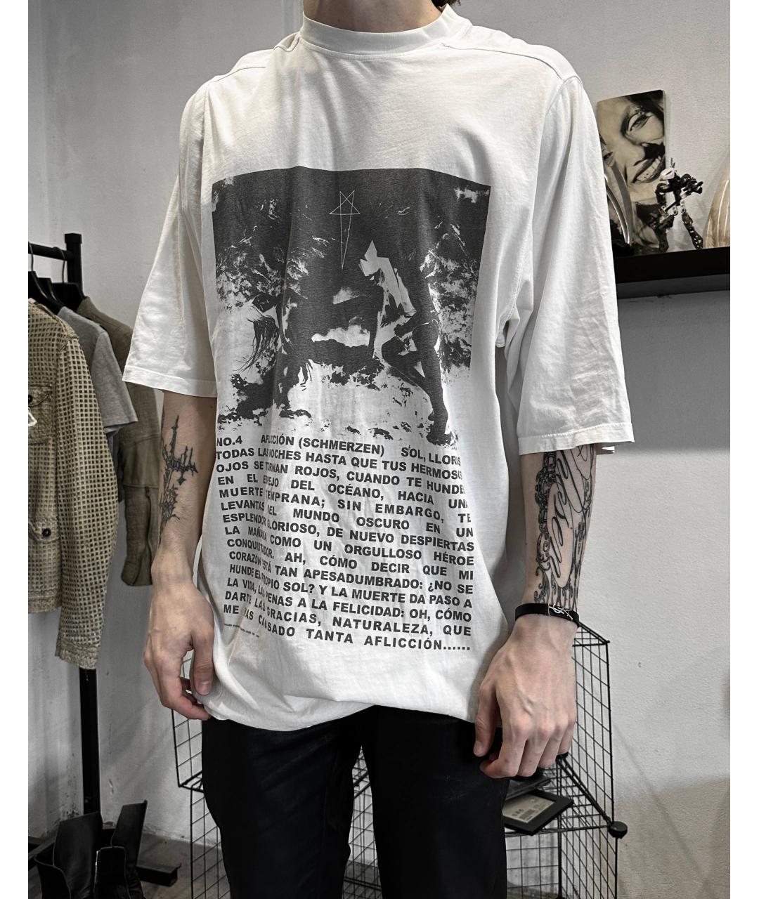 RICK OWENS Белая хлопковая майка, фото 3