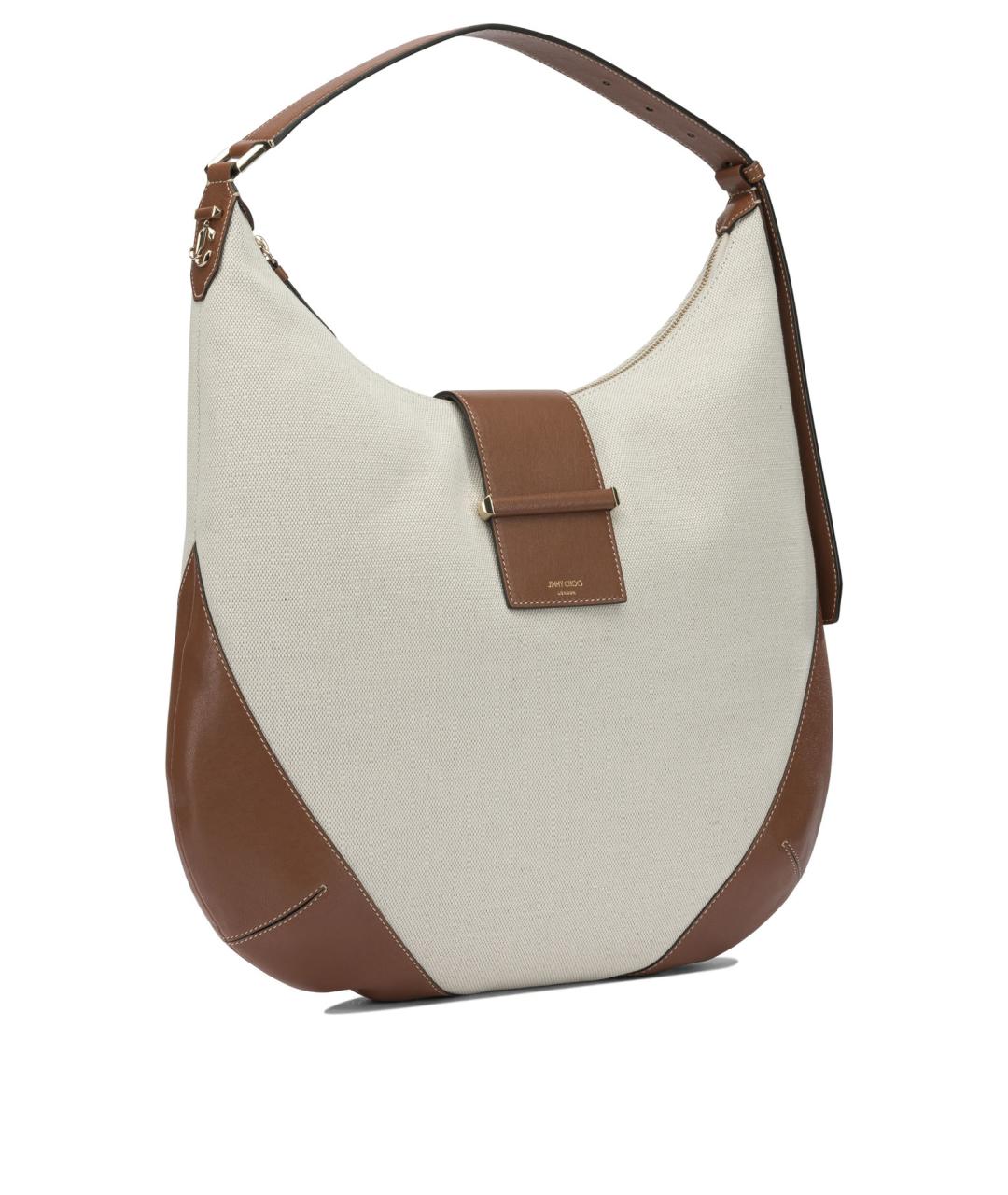 JIMMY CHOO Бежевая кожаная сумка с короткими ручками, фото 2