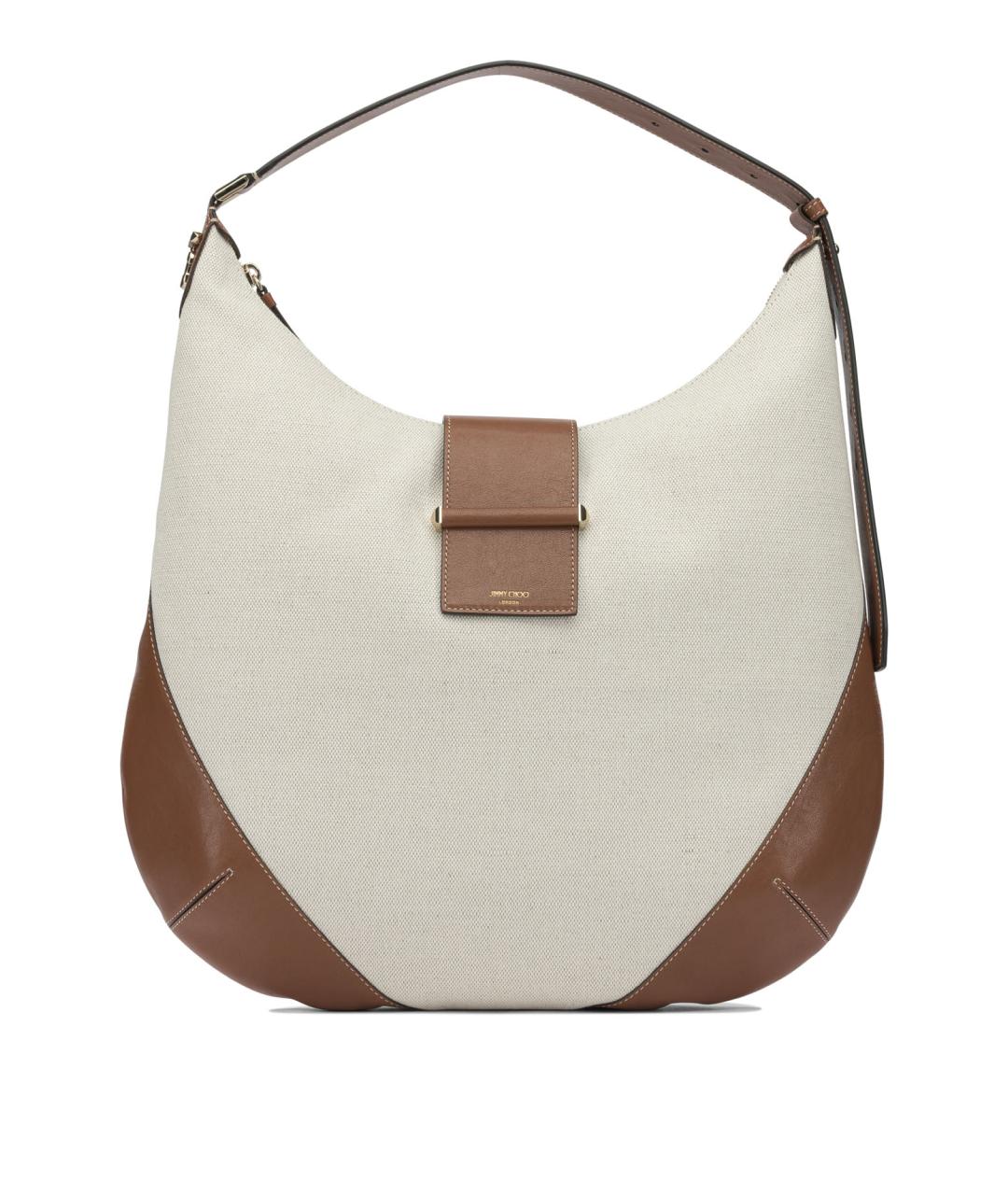 JIMMY CHOO Бежевая кожаная сумка с короткими ручками, фото 1