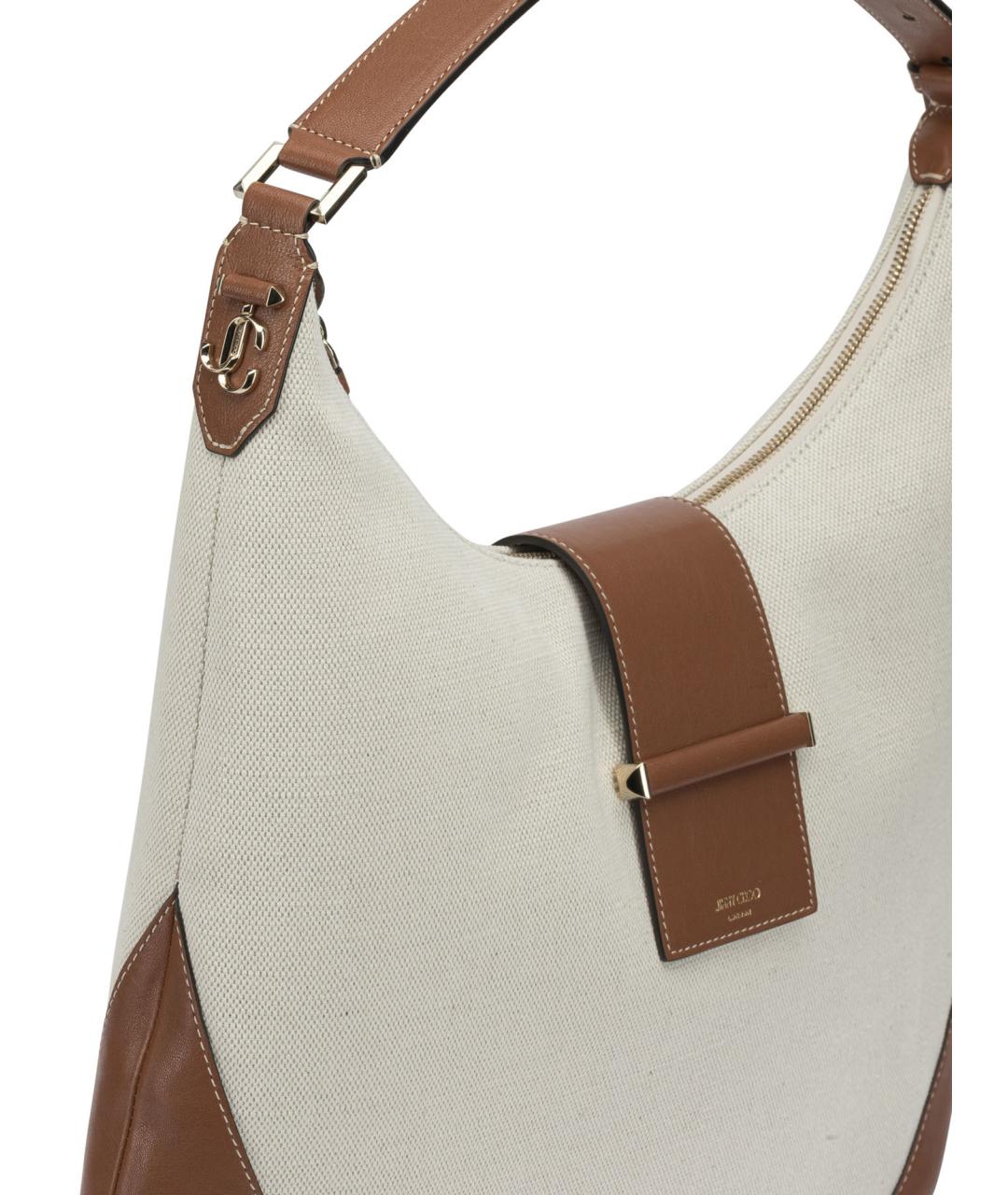 JIMMY CHOO Бежевая кожаная сумка с короткими ручками, фото 4