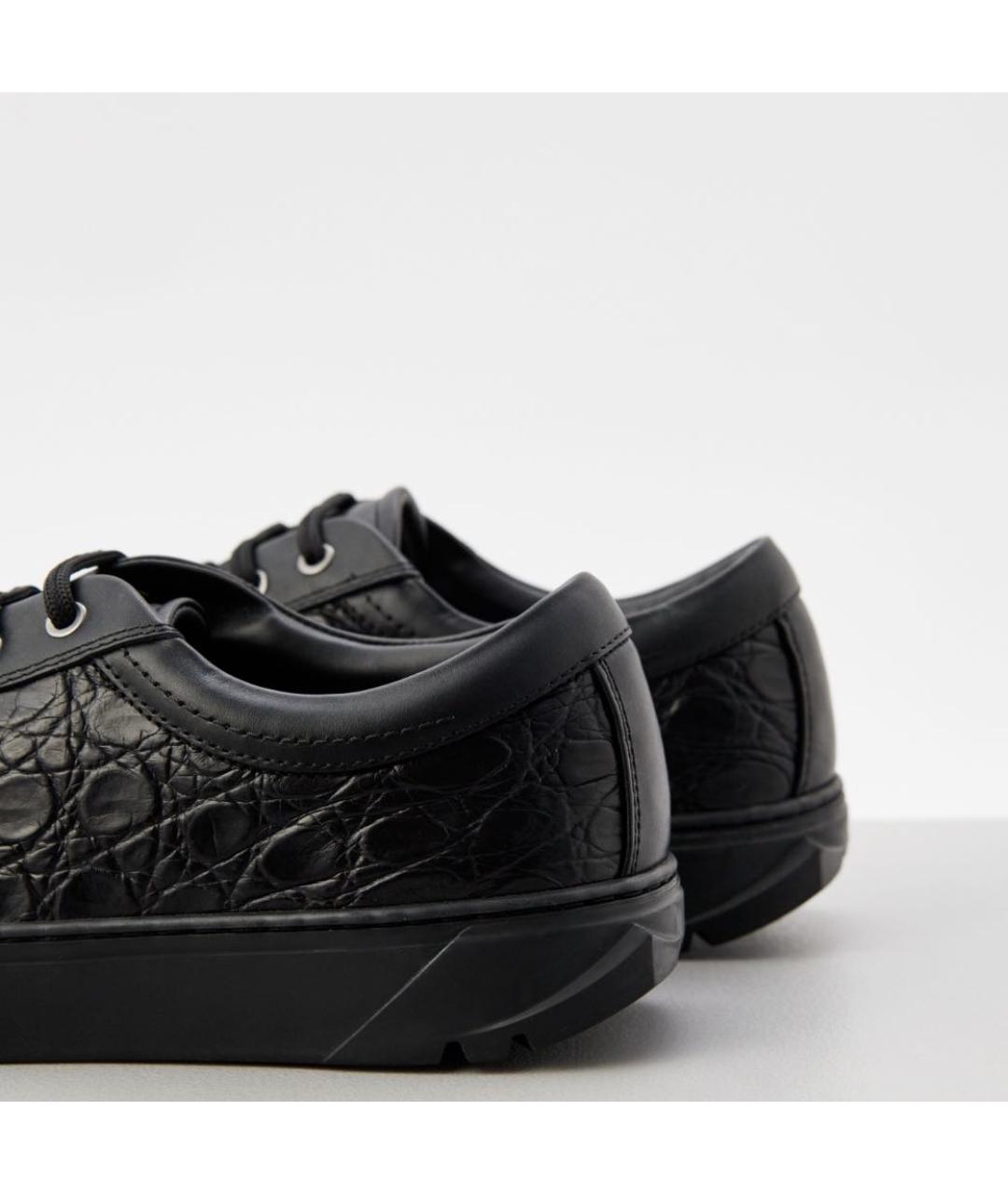 FERRAGAMO Черные кожаные низкие кроссовки / кеды, фото 3