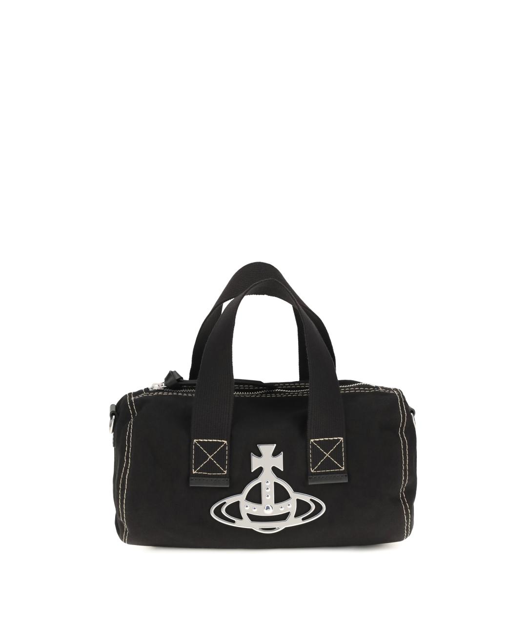 VIVIENNE WESTWOOD Черная хлопковая сумка с короткими ручками, фото 5