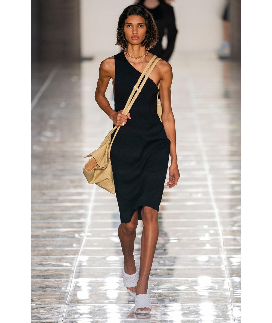 BOTTEGA VENETA Коричневое вискозное коктейльное платье, фото 2