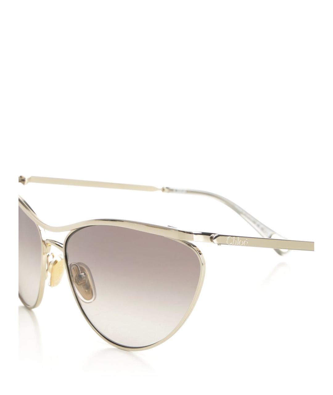 CHLOE Серебряные металлические солнцезащитные очки, фото 3