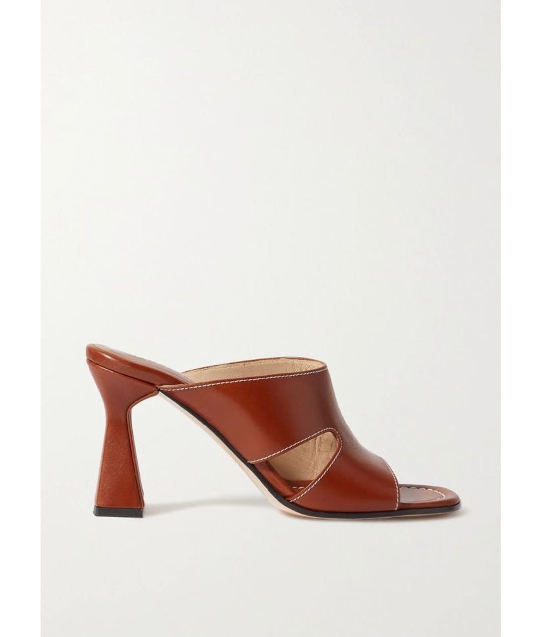 WANDLER Коричневые кожаные мюли, фото 8