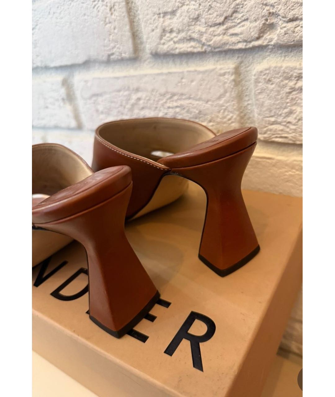 WANDLER Коричневые кожаные мюли, фото 7