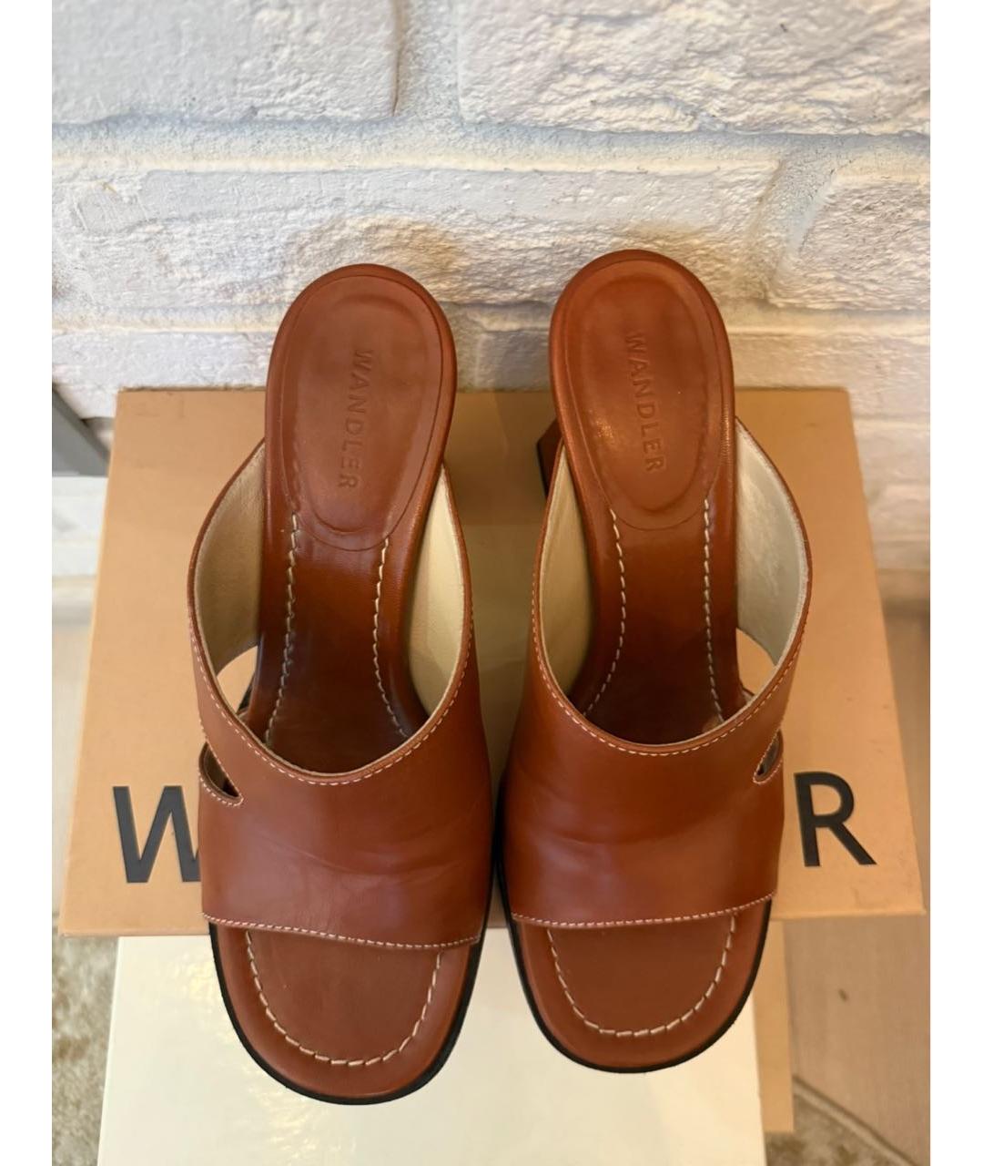 WANDLER Коричневые кожаные мюли, фото 4