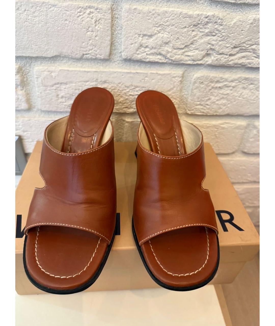 WANDLER Коричневые кожаные мюли, фото 5