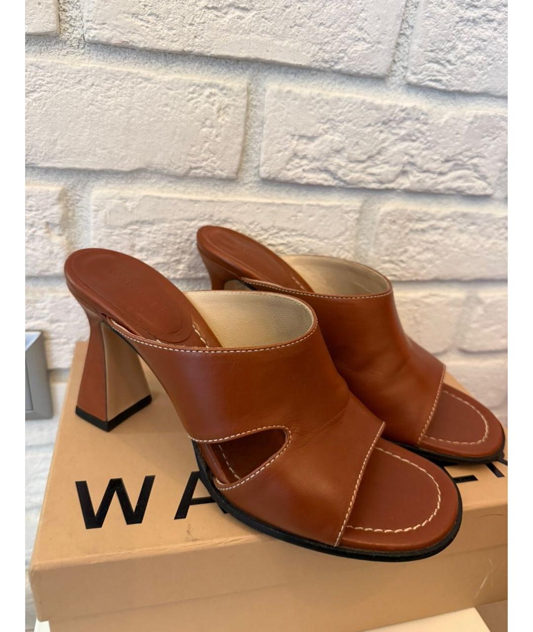 WANDLER Коричневые кожаные мюли, фото 3