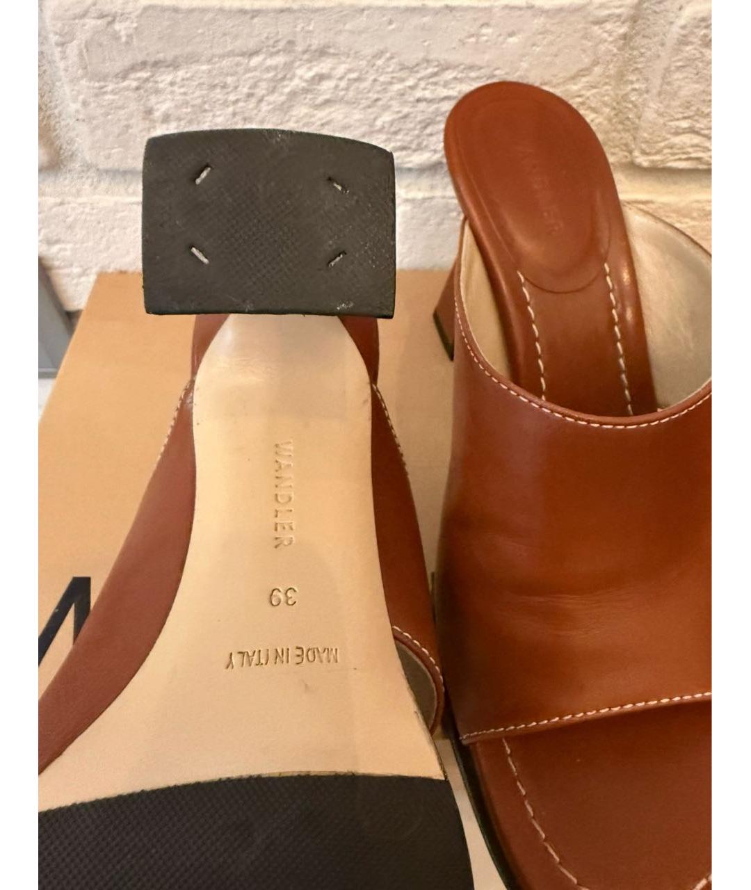WANDLER Коричневые кожаные мюли, фото 6
