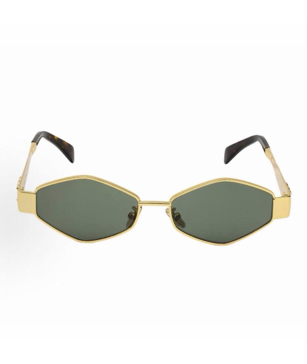 CELINE Золотые металлические солнцезащитные очки, фото 4