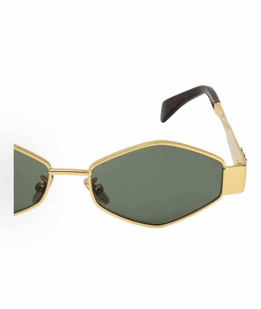 CELINE Золотые металлические солнцезащитные очки, фото 3