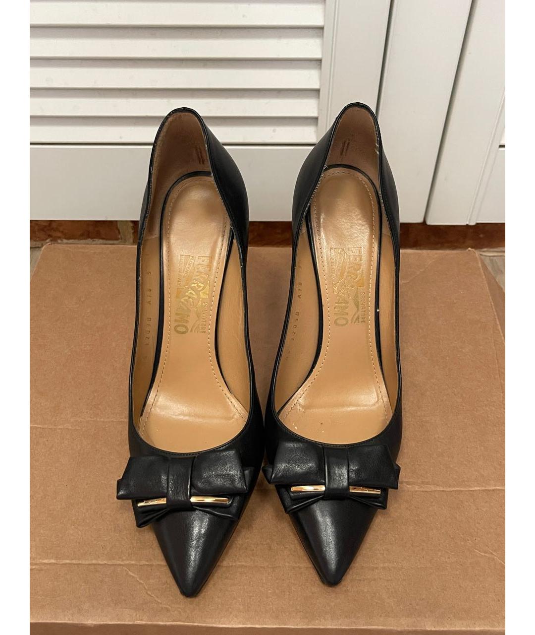 FERRAGAMO Черные кожаные туфли, фото 2