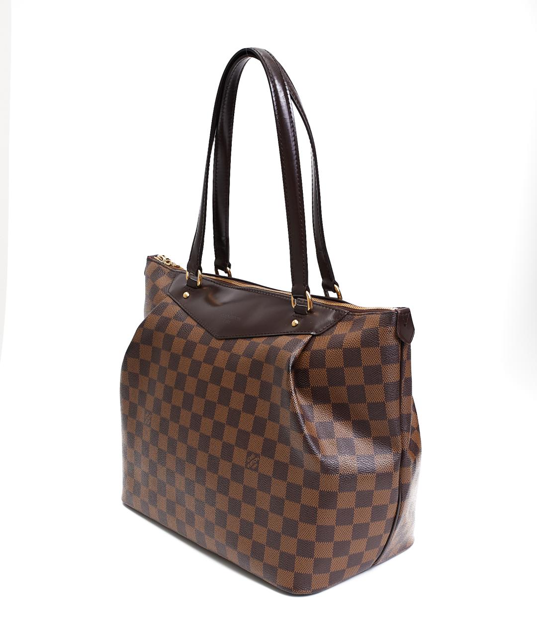 LOUIS VUITTON Коричневая кожаная сумка тоут, фото 2