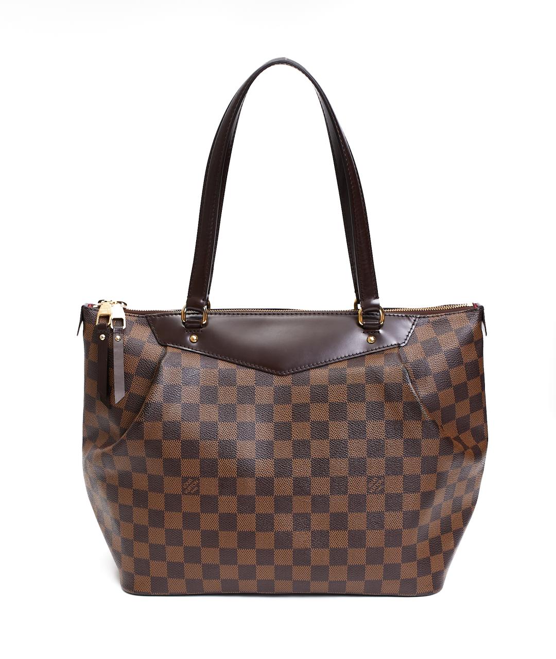 LOUIS VUITTON Коричневая кожаная сумка тоут, фото 3