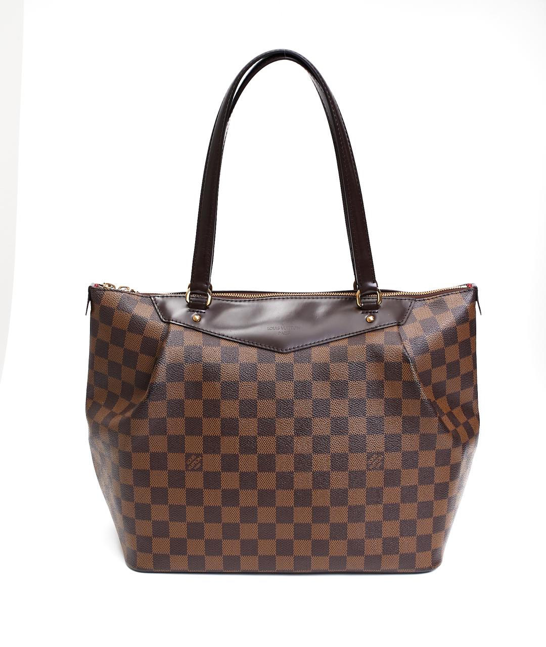 LOUIS VUITTON Коричневая кожаная сумка тоут, фото 5