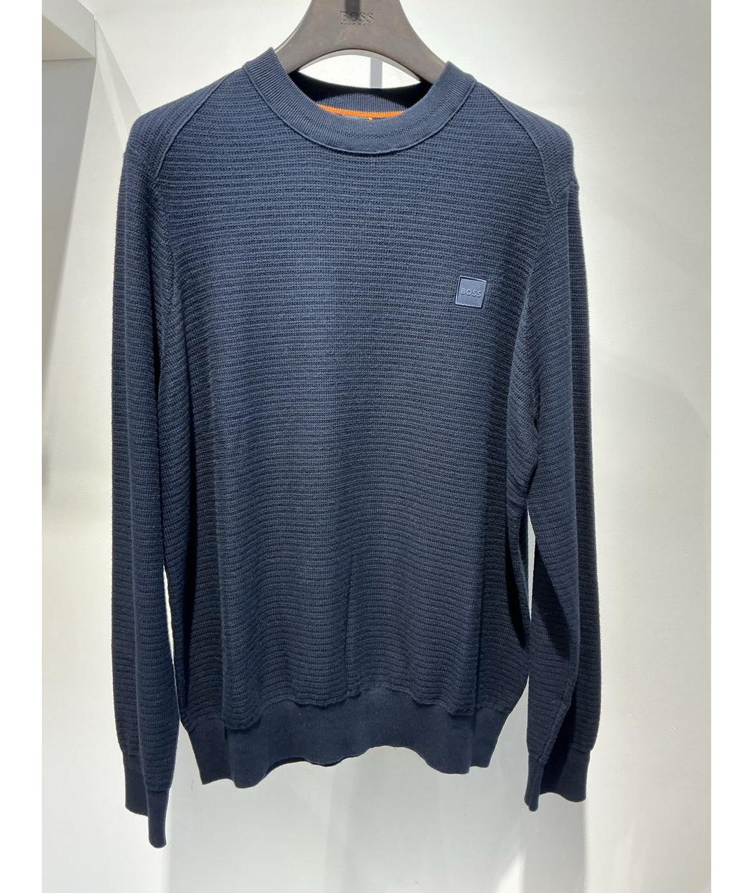 HUGO BOSS Темно-синий хлопковый джемпер / свитер, фото 2