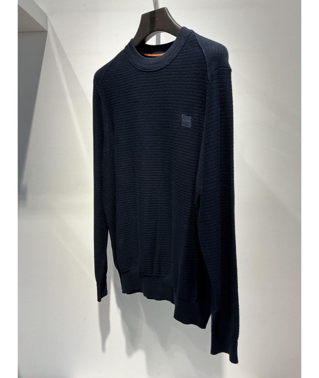 HUGO BOSS Темно-синий хлопковый джемпер / свитер, фото 3