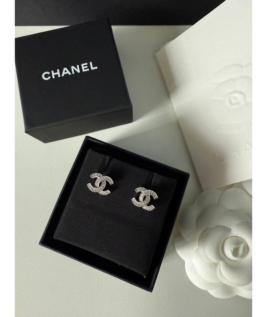 CHANEL Серебряные металлические серьги, фото 5