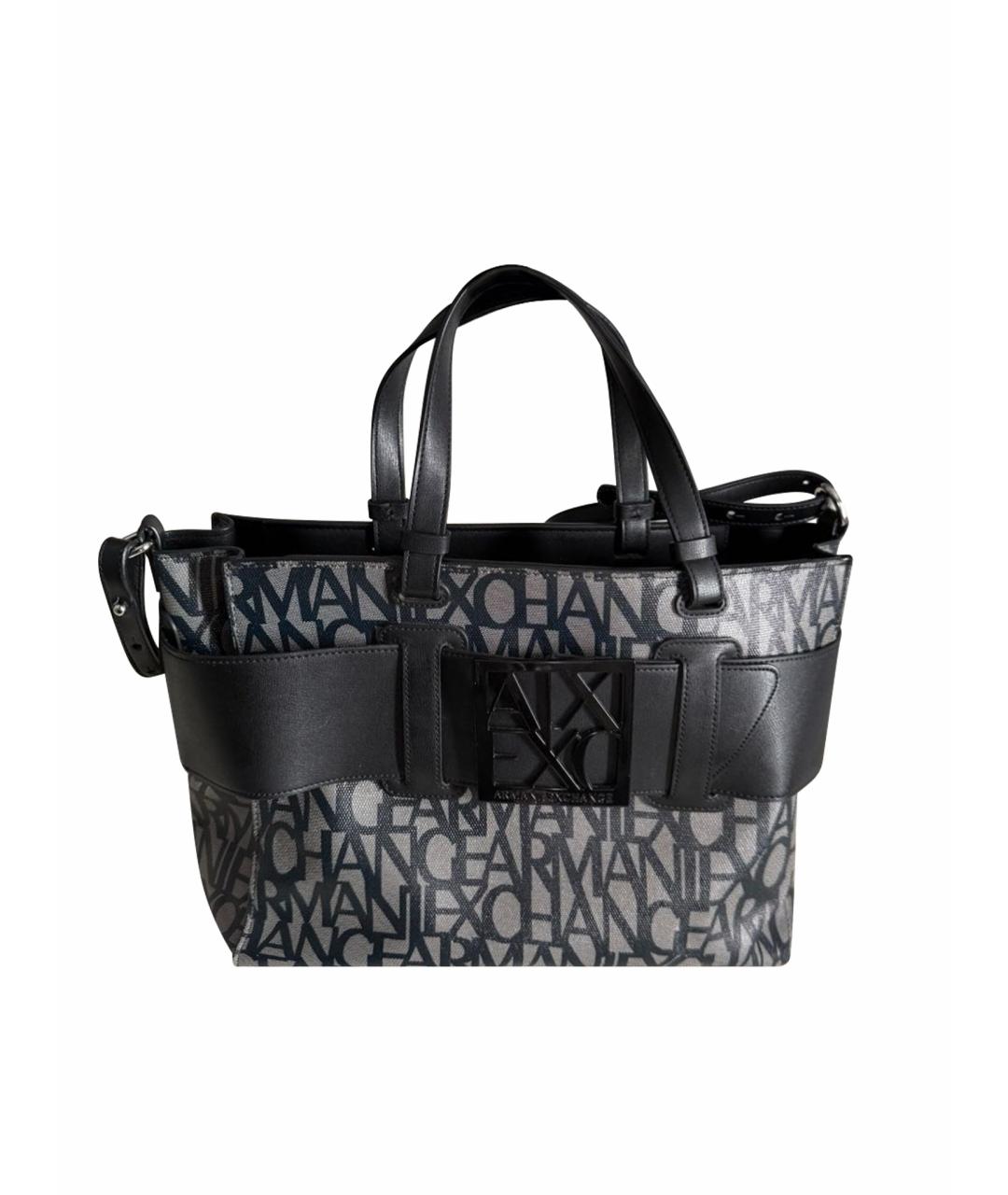 EMPORIO ARMANI Серая сумка тоут из искусственной кожи, фото 1