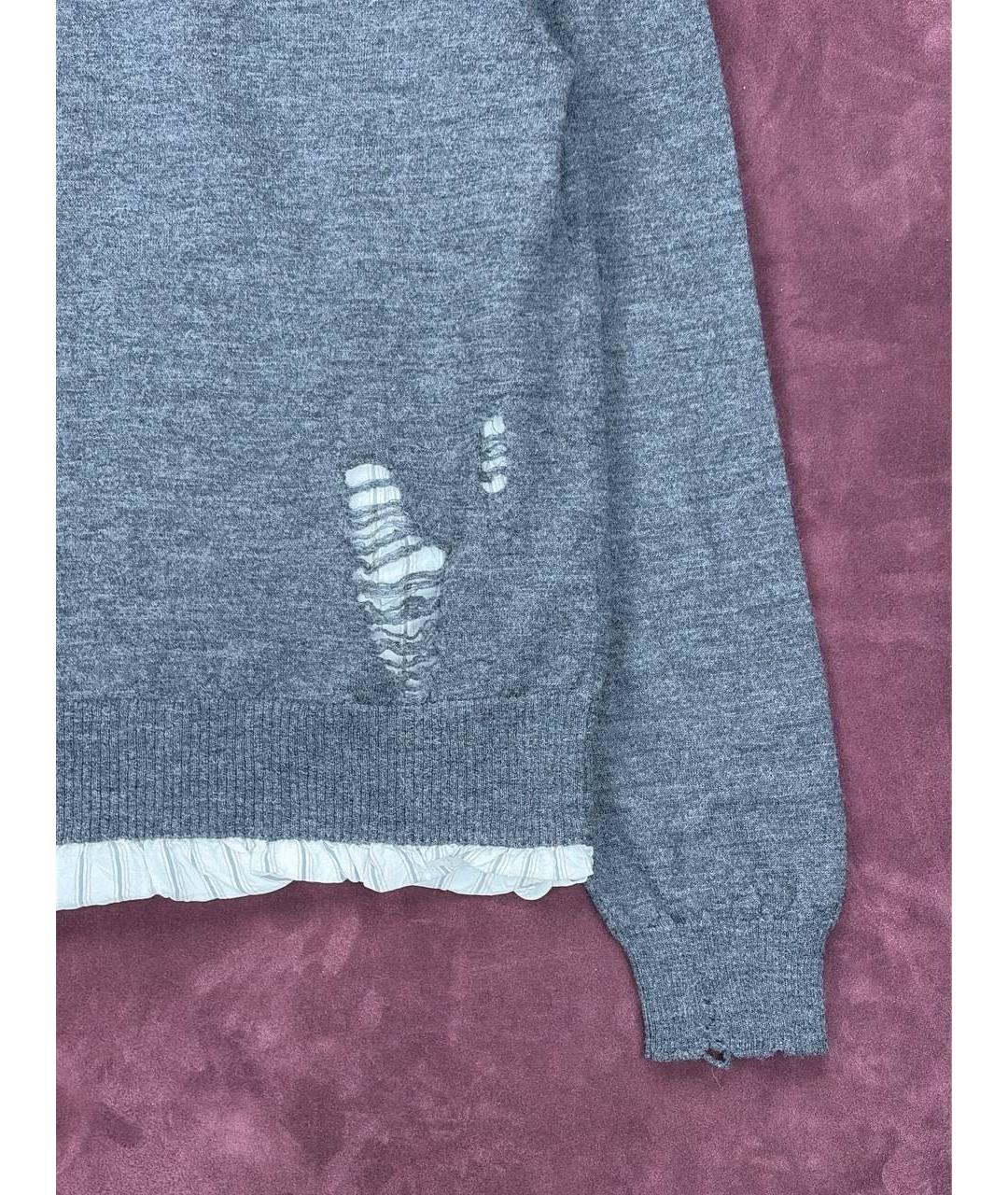 MAISON MARGIELA Серый хлопковый джемпер / свитер, фото 3