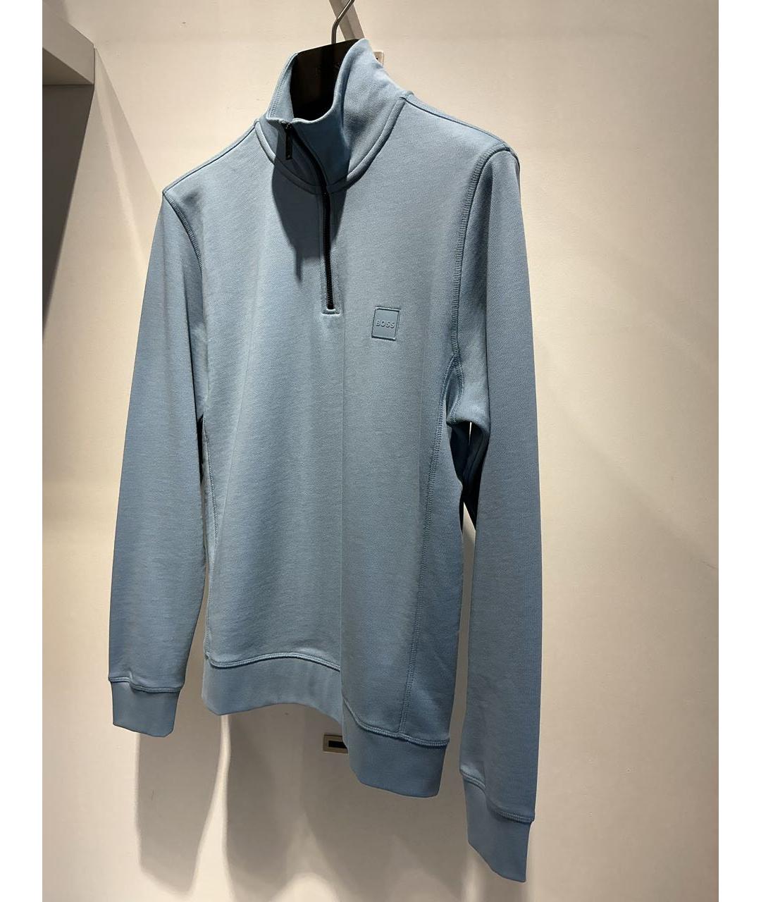 HUGO BOSS Голубой хлопковый джемпер / свитер, фото 3