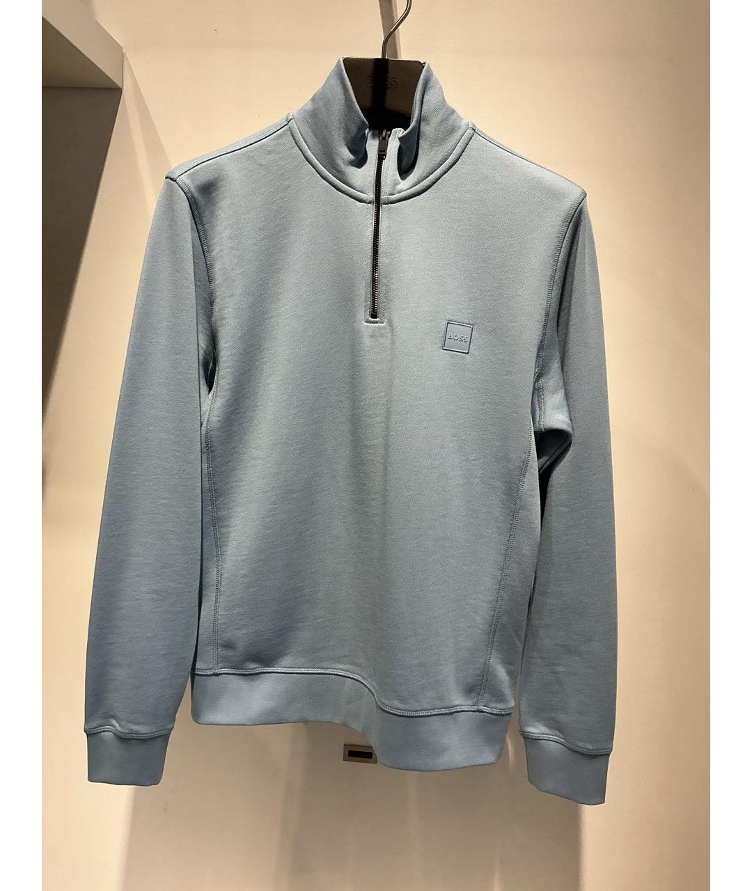 HUGO BOSS Голубой хлопковый джемпер / свитер, фото 2