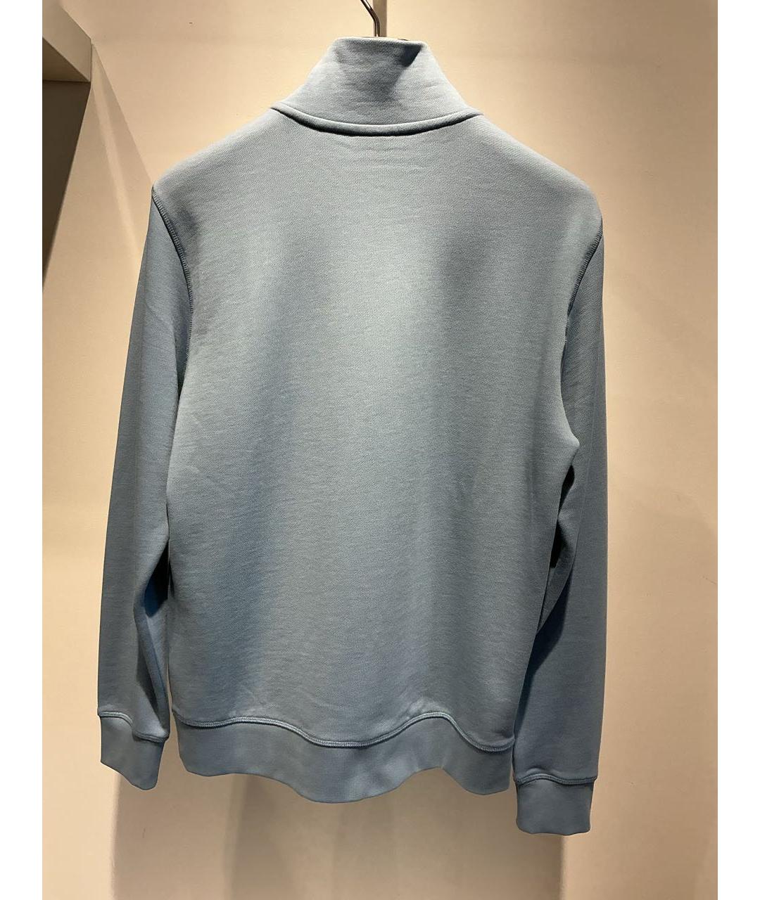 HUGO BOSS Голубой хлопковый джемпер / свитер, фото 4