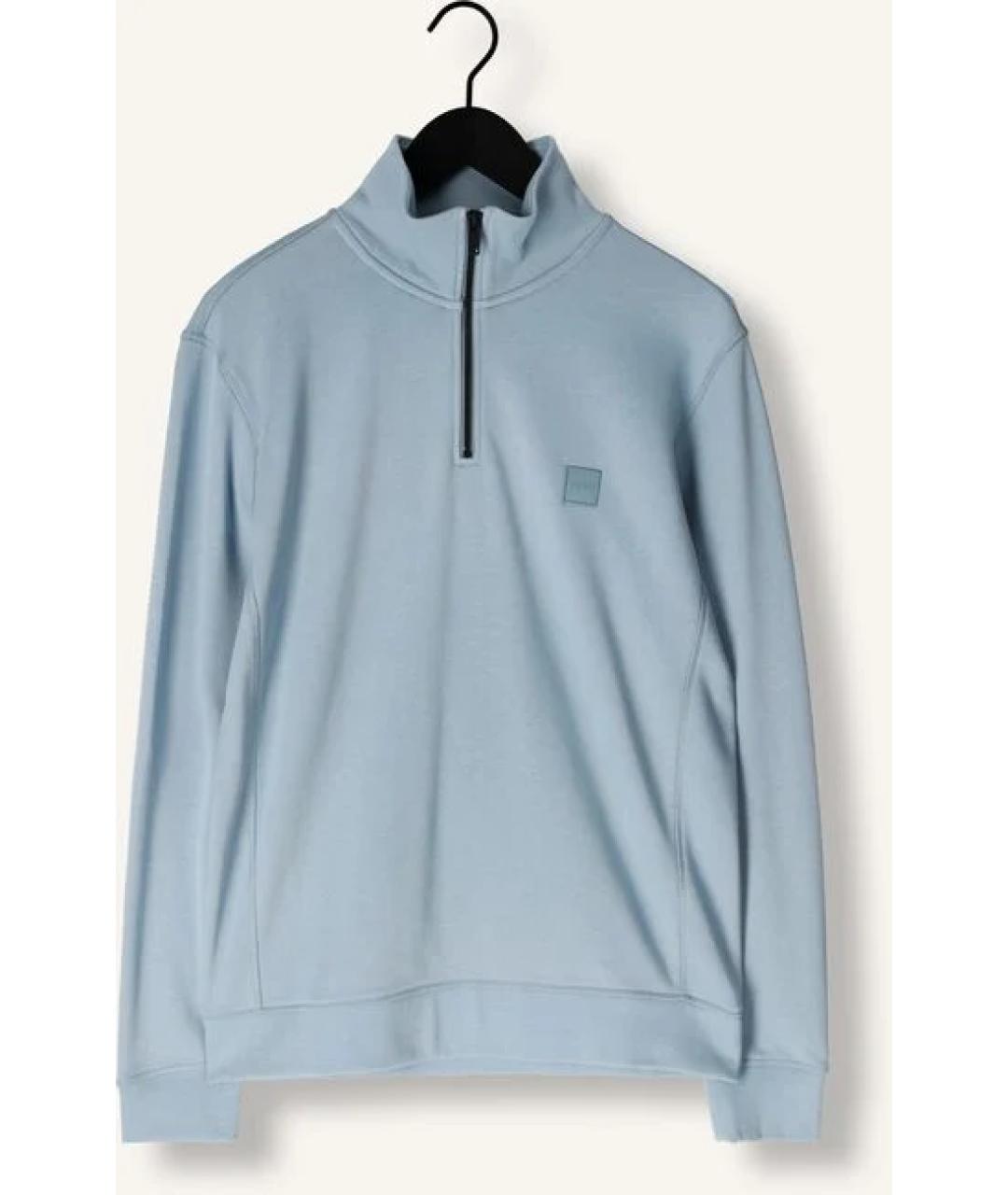 HUGO BOSS Голубой хлопковый джемпер / свитер, фото 5