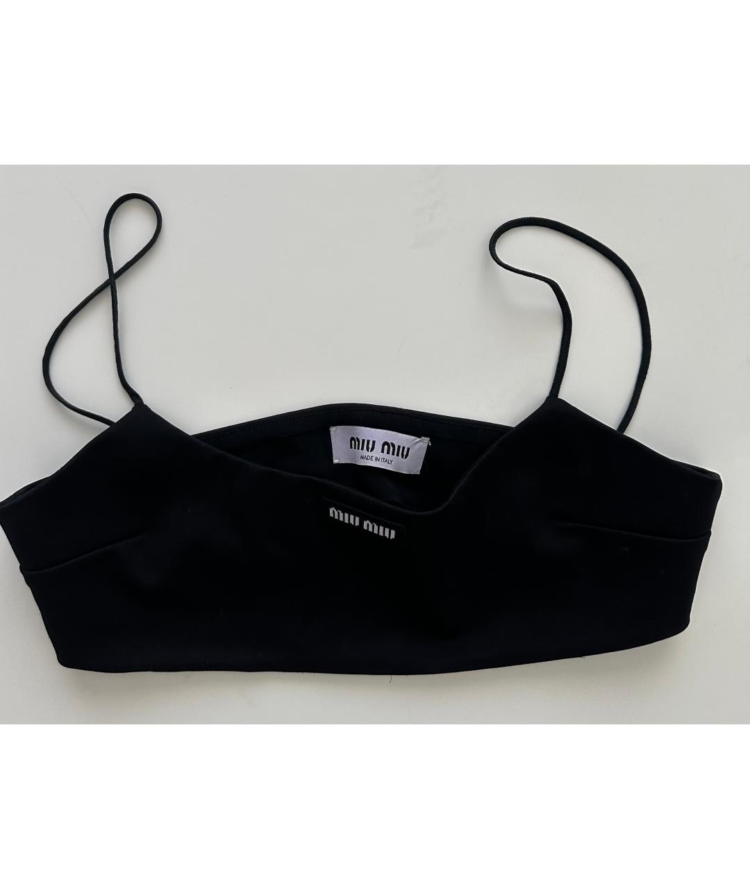 MIU MIU Черная полиэстеровая юбка миди, фото 5