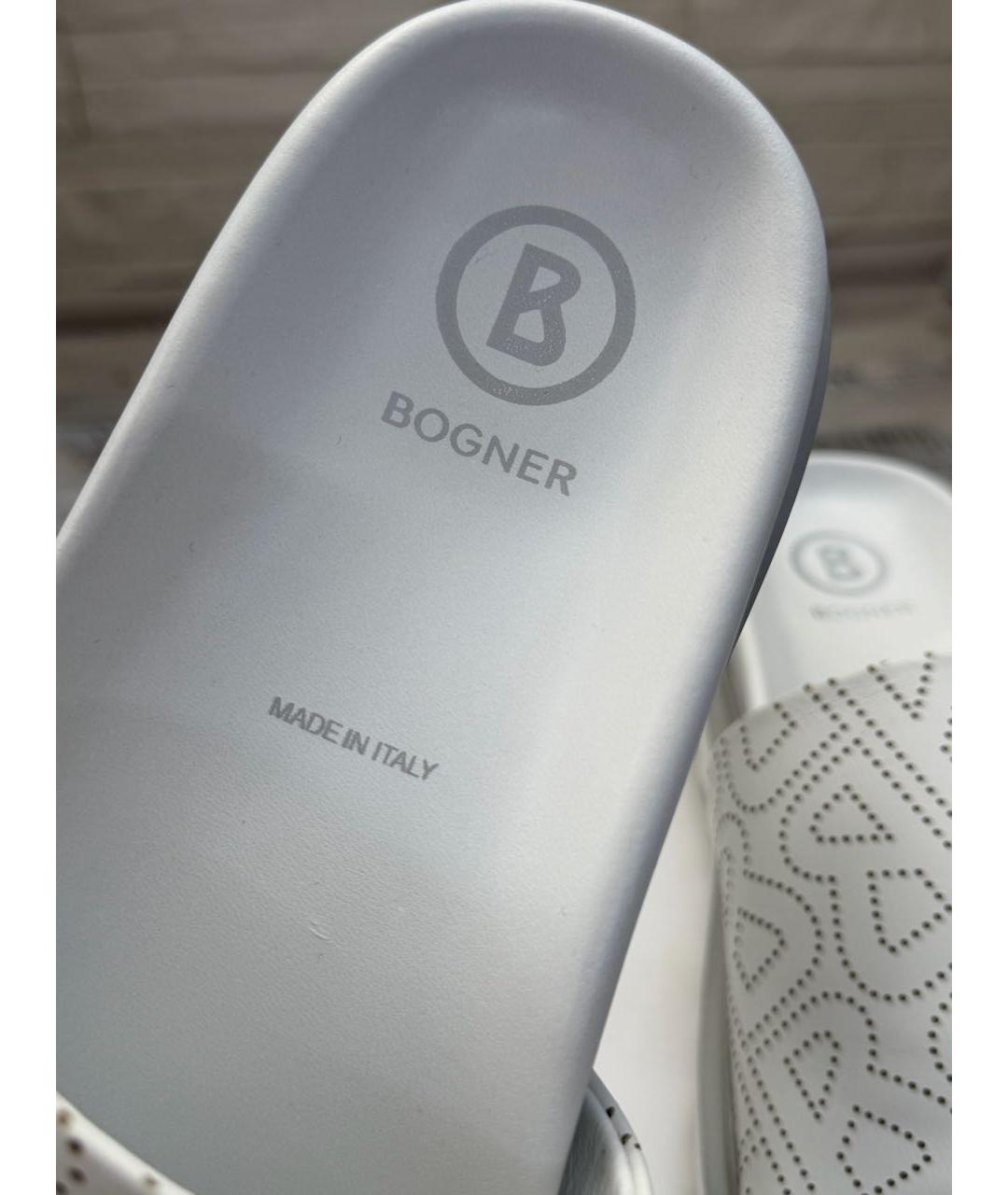 BOGNER Белые кожаные шлепанцы, фото 3