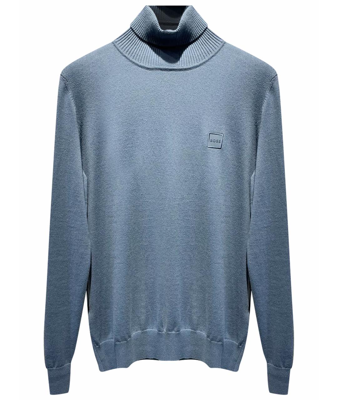 HUGO BOSS Голубая хлопковая водолазка, фото 1