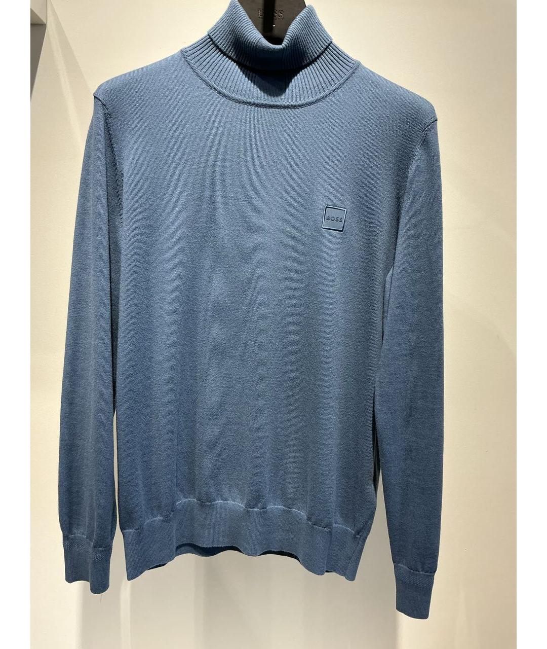 HUGO BOSS Голубая хлопковая водолазка, фото 4