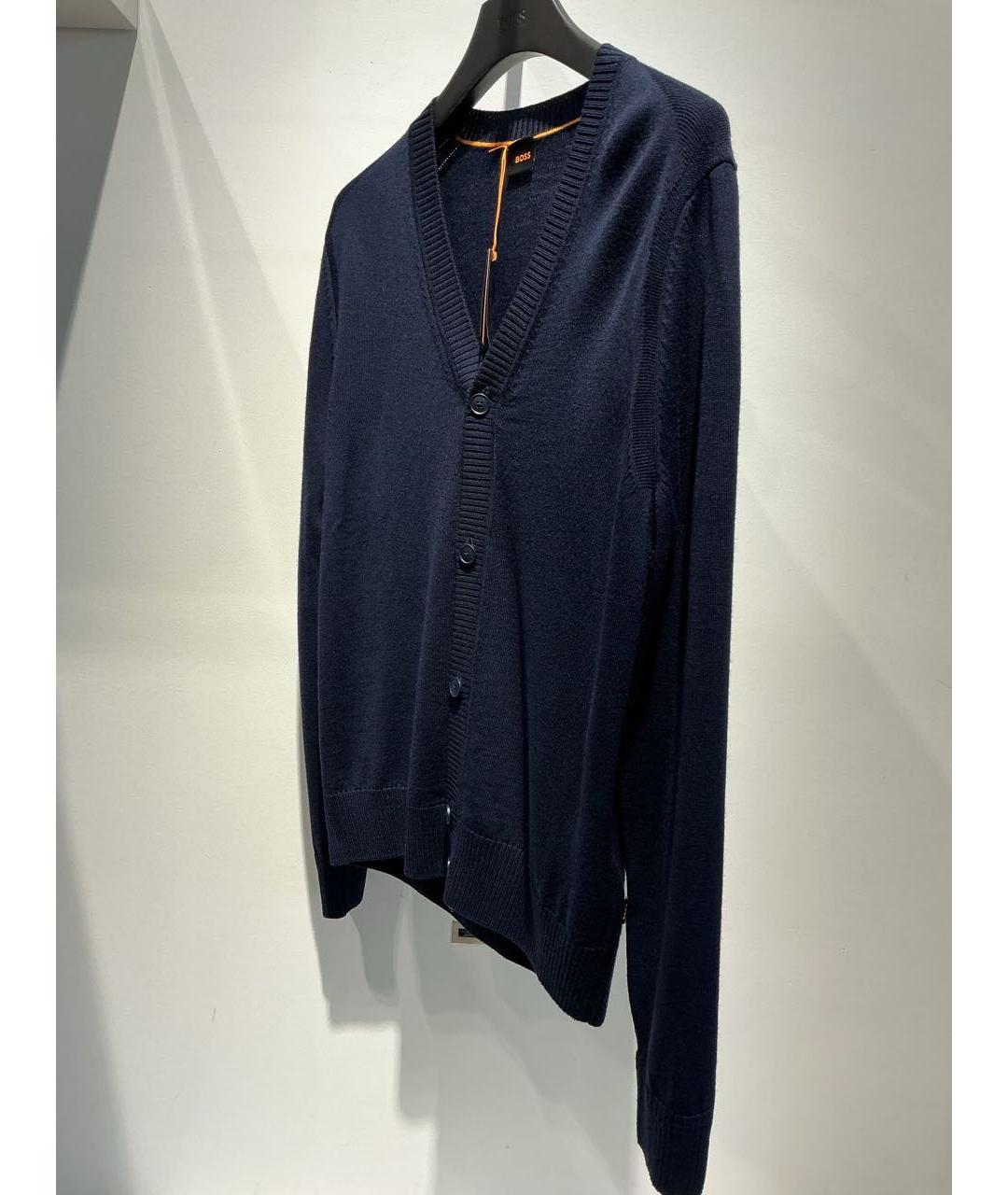 HUGO BOSS Темно-синий хлопковый кардиган, фото 2