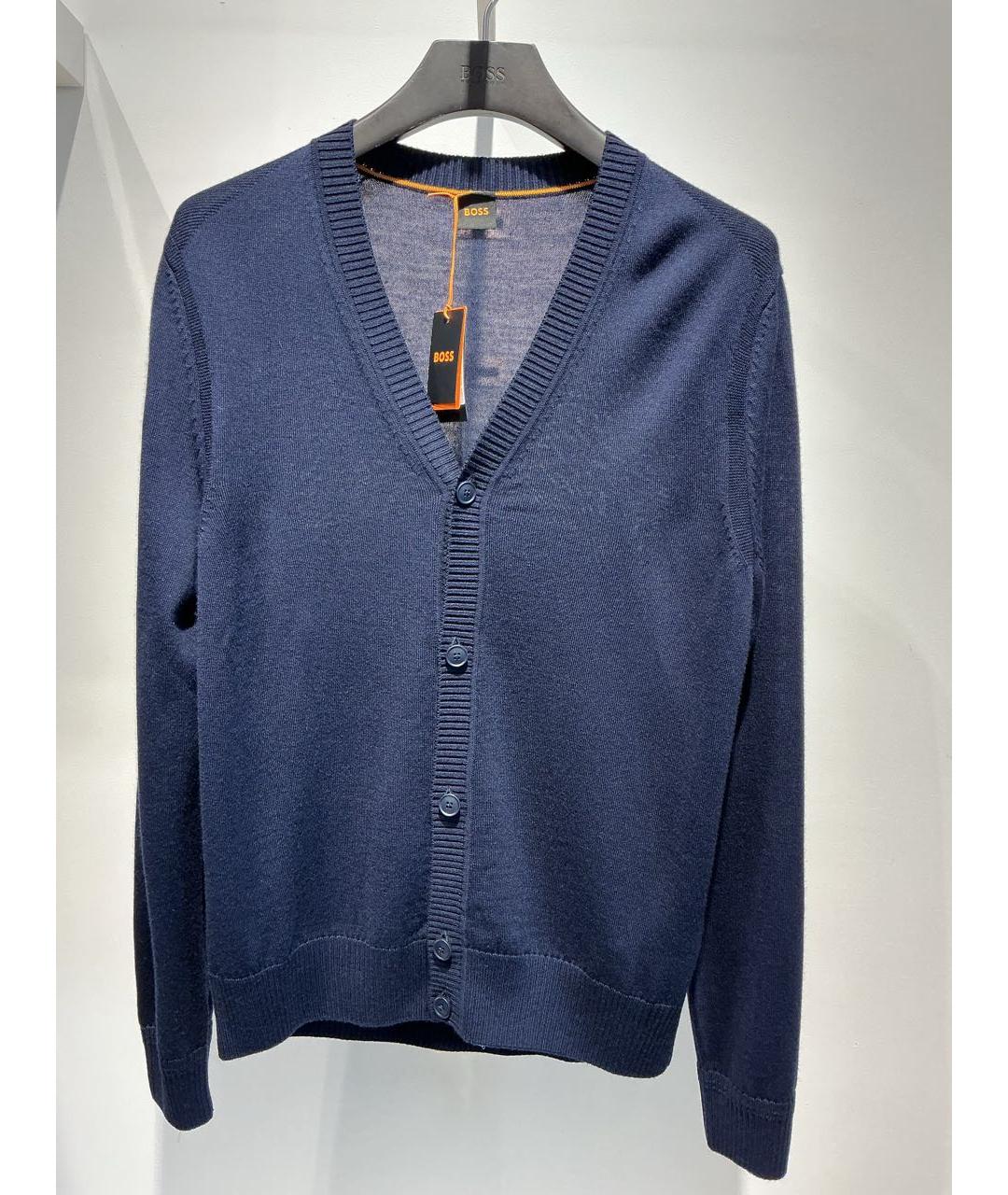 HUGO BOSS Темно-синий хлопковый кардиган, фото 4