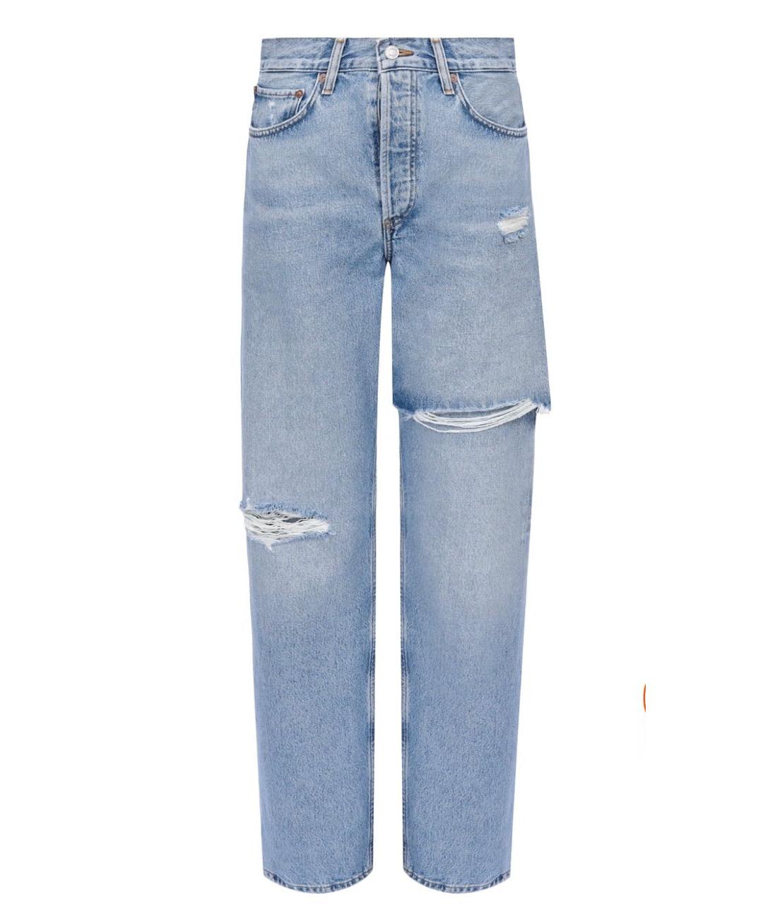 AGOLDE Голубые хлопковые прямые джинсы, фото 5
