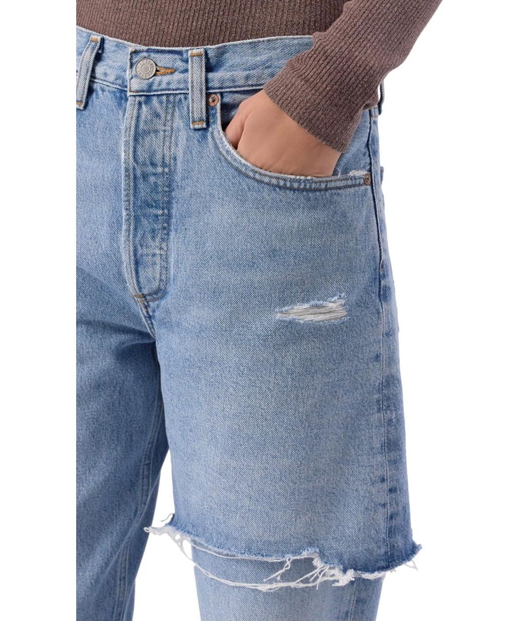 AGOLDE Голубые хлопковые прямые джинсы, фото 4