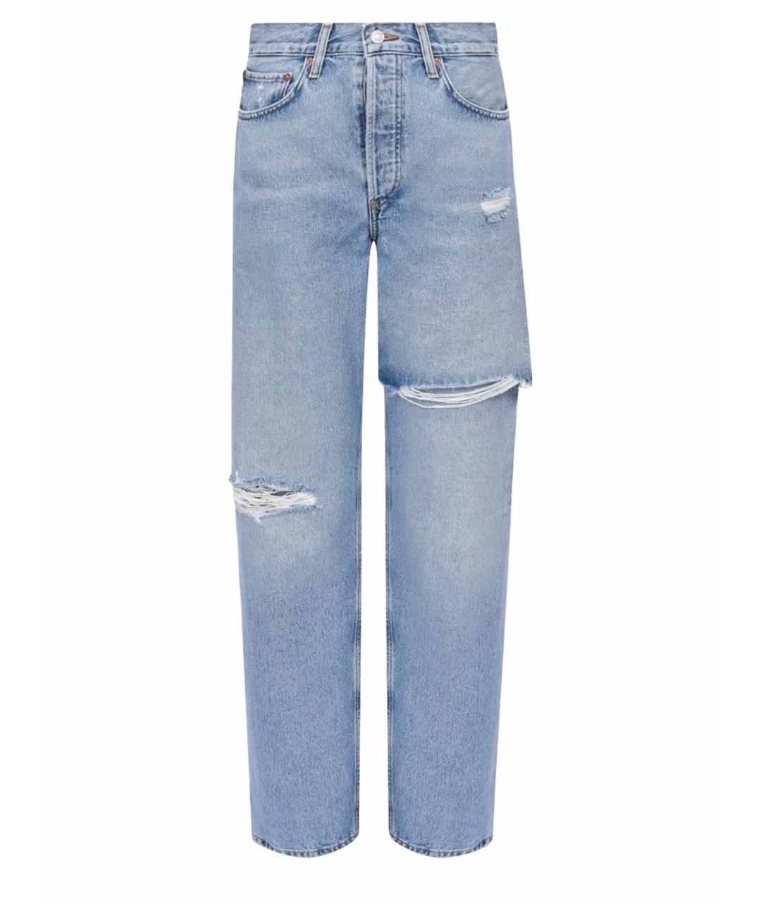 AGOLDE Голубые хлопковые прямые джинсы, фото 1