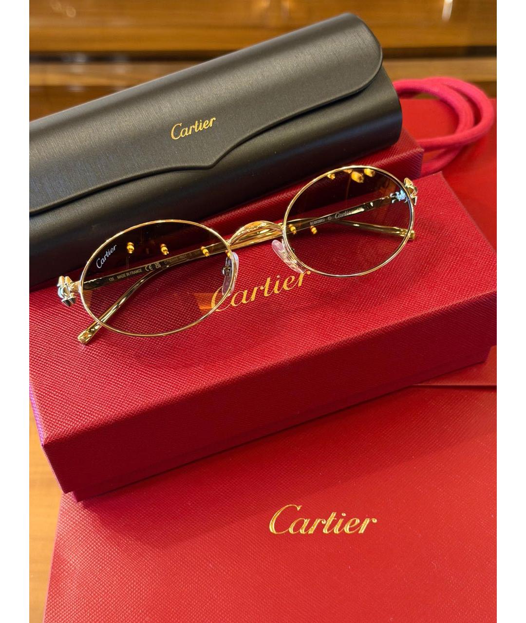 CHANEL Золотые металлические солнцезащитные очки, фото 2