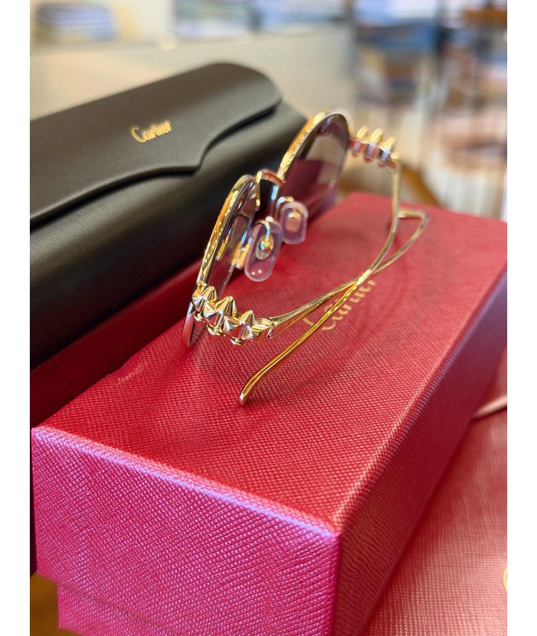 CHANEL Золотые металлические солнцезащитные очки, фото 3