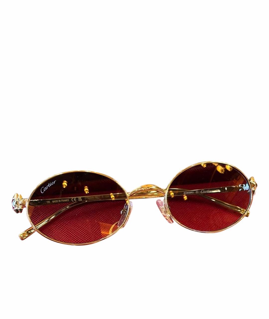 CHANEL Золотые металлические солнцезащитные очки, фото 1