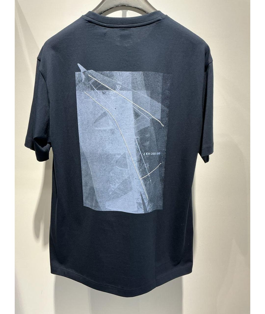 HUGO BOSS Темно-синяя хлопковая футболка, фото 4