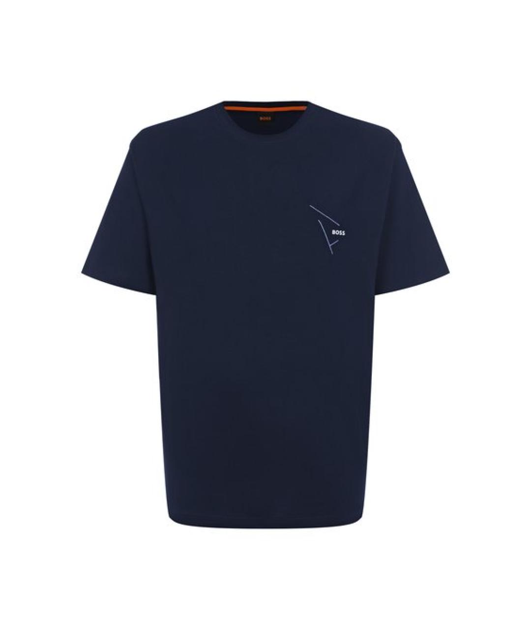 HUGO BOSS Темно-синяя хлопковая футболка, фото 1